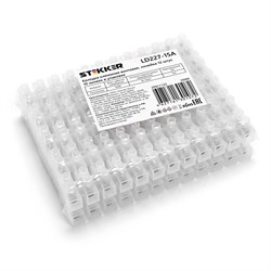 Клемма винтовая колодка STEKKER LD227-15A, 12-проводная 10-12мм, 450В, 15А, без пасты, материал изде 39080 - фото 77110