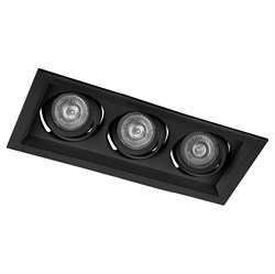 Светильник потолочный встраиваемый (ИВО) FERON DLT203, под лампу MR16 G5.3, черный, прямоугольник, 3 32443 - фото 77673