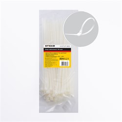 Хомут электромонтажный STEKKER NYCT47-300, одноразовый, белый, материал - нейлон , размер 4,7*300мм, 32787 - фото 77747