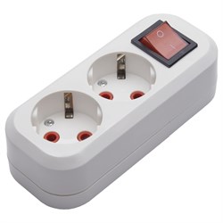 Розетка переносная STEKKER PST16-211-20 (разборная, с выключателем) на 2 гнездо, с выключателем, с з 39013 - фото 77797