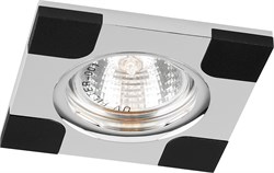 Светильник потолочный встраиваемый (ИВО) FERON DL191, под лампу MR16 G5.3, черный-хром, квадрат, 98* 18756 - фото 77798