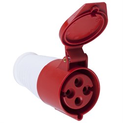 Розетка  STEKKER PST32-41-4421 (3 PIN+PE) на 1 гнездо, с крышкой, с заземлением. Материал: нейлон, л 32881 - фото 77804