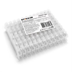 Клемма винтовая колодка STEKKER LD227-6A, 12-проводная 4 - 6 мм, 450В, 6А, без пасты, материал издел 39078 - фото 77980