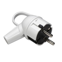 Вилка с кольцом с ззаемлением белая Makel 10037 - фото 78021