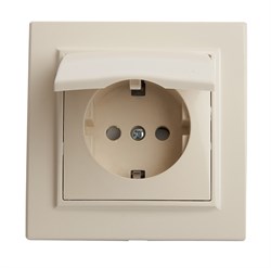 Розетка скрытый STEKKER PST16-9012-02 на 1 гнездо, с крышкой, с заземлением. Материал: ABS пластик/P 39238 - фото 78065