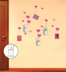 Наклейка на стену со стаканами, NL92 23329 - фото 78115