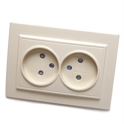 Розетка скрытой установки STEKKER PST10-9013-02  на 2 гнездо, без заземления. Материал: ABS пластик/ 39239 - фото 78133