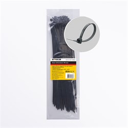 Хомут электромонтажный STEKKER NYCT47-350, одноразовый, черный, материал - нейлон , размер 5*350мм, 32790 - фото 78243