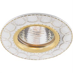 Светильник потолочный встраиваемый (ИВО) FERON DL6242, под лампу MR16 G5.3, белое золото, круг, 85*8 32681 - фото 78287