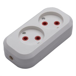 Розетка переносная STEKKER PST10-200-20 (разборная) на 2 гнездо, без заземления. Материал: полипропи 39007 - фото 78367
