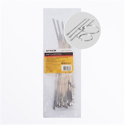 Хомут электромонтажный STEKKER SSCT46-200, одноразовый, серый, материал - сталь, размер 5*200мм, мак 32796 - фото 78440