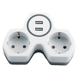 Сетевой разветвитель STEKKER ADP16-14-20 с заземлением, количество присоединяемых устройств 2 + 2USB 32872 - фото 78447