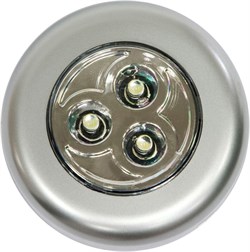 Светильник-ночник 3LED 0.18W (3*AAA в комплект не входят), IP40, 70?70?25mm, серебряный, FN1203 23294 - фото 78479