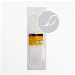 Хомут электромонтажный STEKKER NYCT36-250, одноразовый, белый, материал - нейлон , размер 3,6*250мм, 32779 - фото 78592