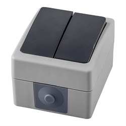 Выключатель двухклавишный STEKKER PSW10-121-54, серия Велена тип установки - открытой установки, раз 32753 - фото 78610