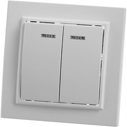 Выключатель двухклавишный STEKKER PSW10-9002-01 , серия Эрна, с подсветкой (синий), тип установки - 39042 - фото 78743