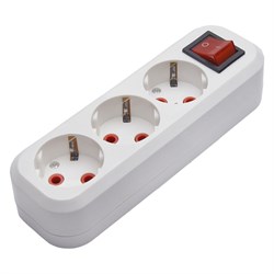 Розетка переносная STEKKER PST16-311-20 на 3 гнездо, с выключателем, с заземлением. Материал: полипр 39014 - фото 78761