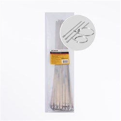 Хомут электромонтажный STEKKER SSCTE79-400, одноразовый, серый, материал - сталь, размер 8*400мм, ма 32802 - фото 78788