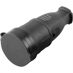 Розетка  STEKKER RST16-21-44 на 1 гнездо, с крышкой, с заземлением. Материал: каучук, цвет черный, р 32751 - фото 78822