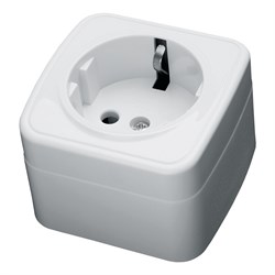 Розетка открытой установки STEKKER PST16-501-20 на 1 гнездо, с заземлением. Материал: пластик, цвет 39033 - фото 78844