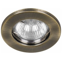 Светильник потолочный встраиваемый (ИВО) FERON DL10, под лампу MR16 G5.3, античное золото, круг, 80* 15206 - фото 78860