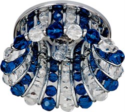 Светильник потолочный встраиваемый (ИВО) FERON CD2120, под лампу JCD9 G9, прозрачный-синий хром, кру 18356 - фото 79065