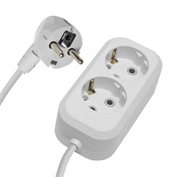 Удлинители STEKKER HM01-21-07, серия Home, цвет белый, длина 7 м, количество розеток 2, сталь, сечен 39208 - фото 79087