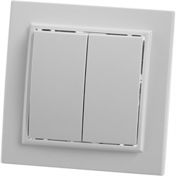 Выключатель 2-клавишный, серия Эрна, PSW10-9004-01, белый 39044 - фото 79222