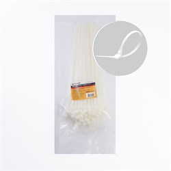 Хомут электромонтажный STEKKER NYCT80-400, Да, белый, материал - нейлон , размер 8*400мм, максимальн 39085 - фото 79364