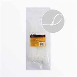 Хомут электромонтажный STEKKER NYCT25-150, одноразовый, белый, материал - нейлон , размер 2,5*150мм, 32773 - фото 79395