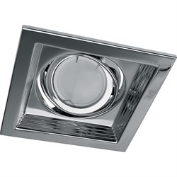 Светильник потолочный встраиваемый (ИВО) FERON DLT201, под лампу MR16 G5.3, хром, квадрат, 130*130*4 41044 - фото 79415