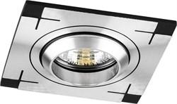 Светильник потолочный встраиваемый (ИВО) FERON CD2330, под лампу MR16 G5.3, черный-алюминий, квадрат 18629 - фото 79447