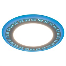 Светильник встраиваемый светодиодный, с синей LED подсветкой (ДВО) FERON AL2440, 6W 4000К (белый), 1 29592 - фото 79478