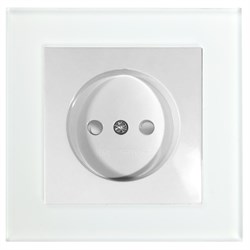 Розетка электрическая 1-местная б/з, серия Катрин, GLS10-7009-01, белый 39166 - фото 79558