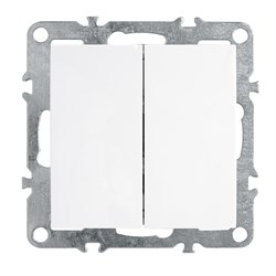 Выключатель 2-клавишный (механизм), серия Эрна, PSW10-9104-01, белый 39312 - фото 79612