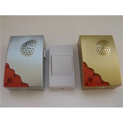 Е-121 бел./серебр. Звонок беспроводной 7 мелодии 100м с кнопкой   TECHNOLIGHT E-121 - фото 7970