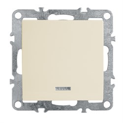 Выключатель 1-клавишный c индикатором (механизм), серия Эрна, PSW10-9101-02, слоновая кость 39320 - фото 79735