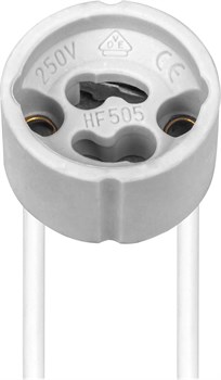 Патрон для ламп галогенных/светодиодных FERON LH32 230V GU10, керамика, длина провода 0,15м, цвет бе 22312 - фото 79736