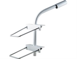 Материалы
Детали кронштейна выполнены из стального уголка и электросварной трубы, диаметром 45 мм,
Покрытие - порошковая эмаль белого цвета
Два крепления на столб
Установка
Возможна установка на деревянные и железобетонные столбы круглой, шестиугольной и 