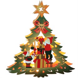 Деревянная световая фигура, 10 LED, цвет свечения: теплый белый,  25*3*27cm, шнур 1,4 м, IP20, LT080 26828 - фото 80013