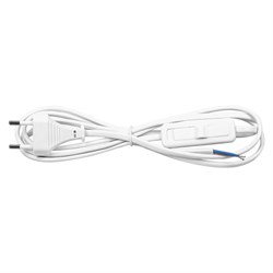 Сетевой шнур с выключателем, 230V 1,9м белый, KF-HK-1 23048 - фото 80125