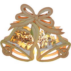 Лампа Деревянная световая фигура, 1   накаливания, цвет свечения: теплый белый,  29*5*24cm, шнур 1,4 м 26825 - фото 80140