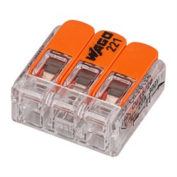 Клеммы WAGO - WAGO 221-413, 3-проводная 0,14/0,2 - 4мм, 450В, 32А, без пасты, материал изделия -. Ти 29789 - фото 80302