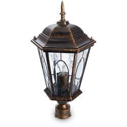 Светильник садово-парковый, серии «Рим» (НТУ) FERON PL152 1*60W, E27, 230V, IP44, цвет черное золото 11321-1 - фото 80325