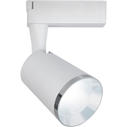 Светильник трековый светодиодный на шинопровод 12W, 1080 Lm, 4000К, 35 градусов, белый с хром рамкой 32448 - фото 80343