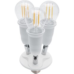 Патрон-переходник для ламп общего назначения FERON LH62 230V E27 E27, цвет белый, 120*120*110мм 41219 - фото 80364