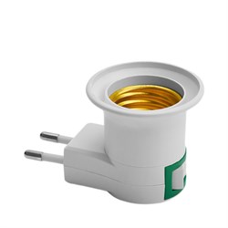 Патрон-переходник для ламп общего назначения FERON LH61 230V E27, термопластик, цвет белый, 39*40*64 41039 - фото 80517