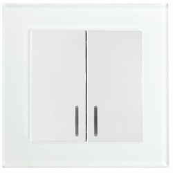 Выключатель 2-клавишный c индикатором, 250V, 10А, серия Катрин, белый, GLS10-7002-01 39163 - фото 80859