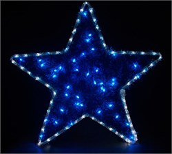 Световая фигура 230V4м LED  белый+синий, 24 LED/1м, 4.8W, 20mA, IP 44, шнур 1,5м х 1мм, LT015 26713 - фото 80937