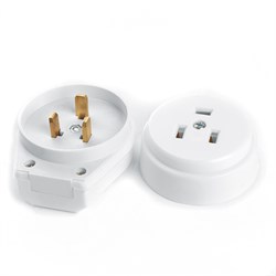 Вилка с розеткой разборные для плит с/з, 250В, 32А, PPG32-52-20, белый 39469 - фото 81097